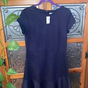 2/$10- NWT Gap- Skater Dress Fit and Flare Short Sleeve Ruffle Hem Polka Dot